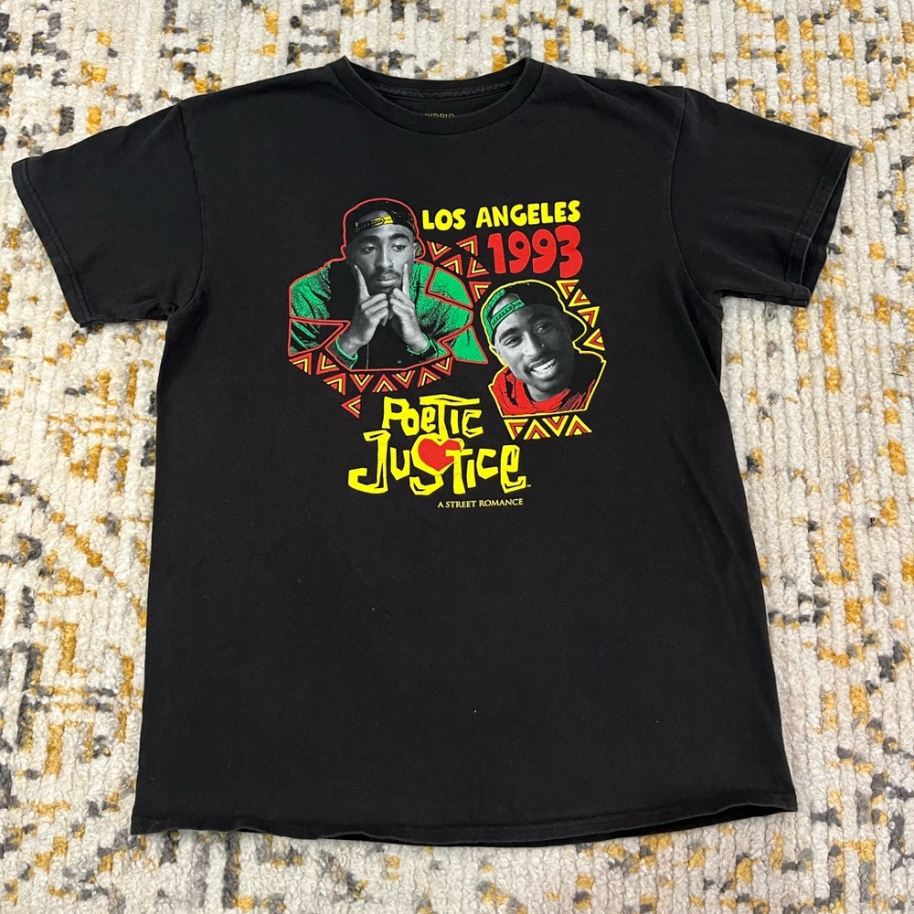Tupac Mens Graphic T-shirt Poetic Justice - Size Medium